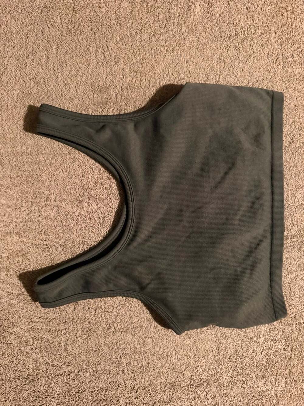 Aerie Chill Play Move Sports Bra Size M Green Seamless Ribbed Crop Top